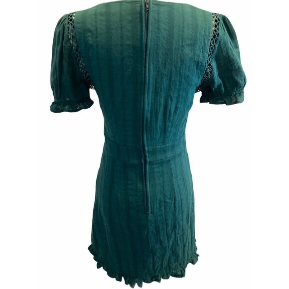 Miami Size Small Fit And Flare Dress Green Cotton Rayon Polyester Eyelet Womens - Picture 4 of 11